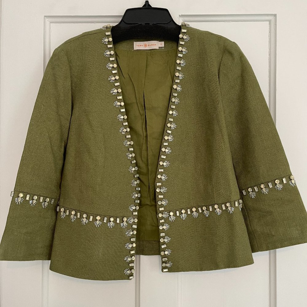 Tory Burch Rhinestone Embellished Blazer